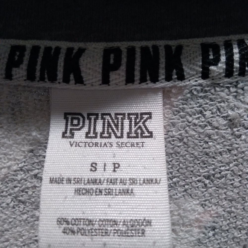 PINK size S grey floral sweatshirt